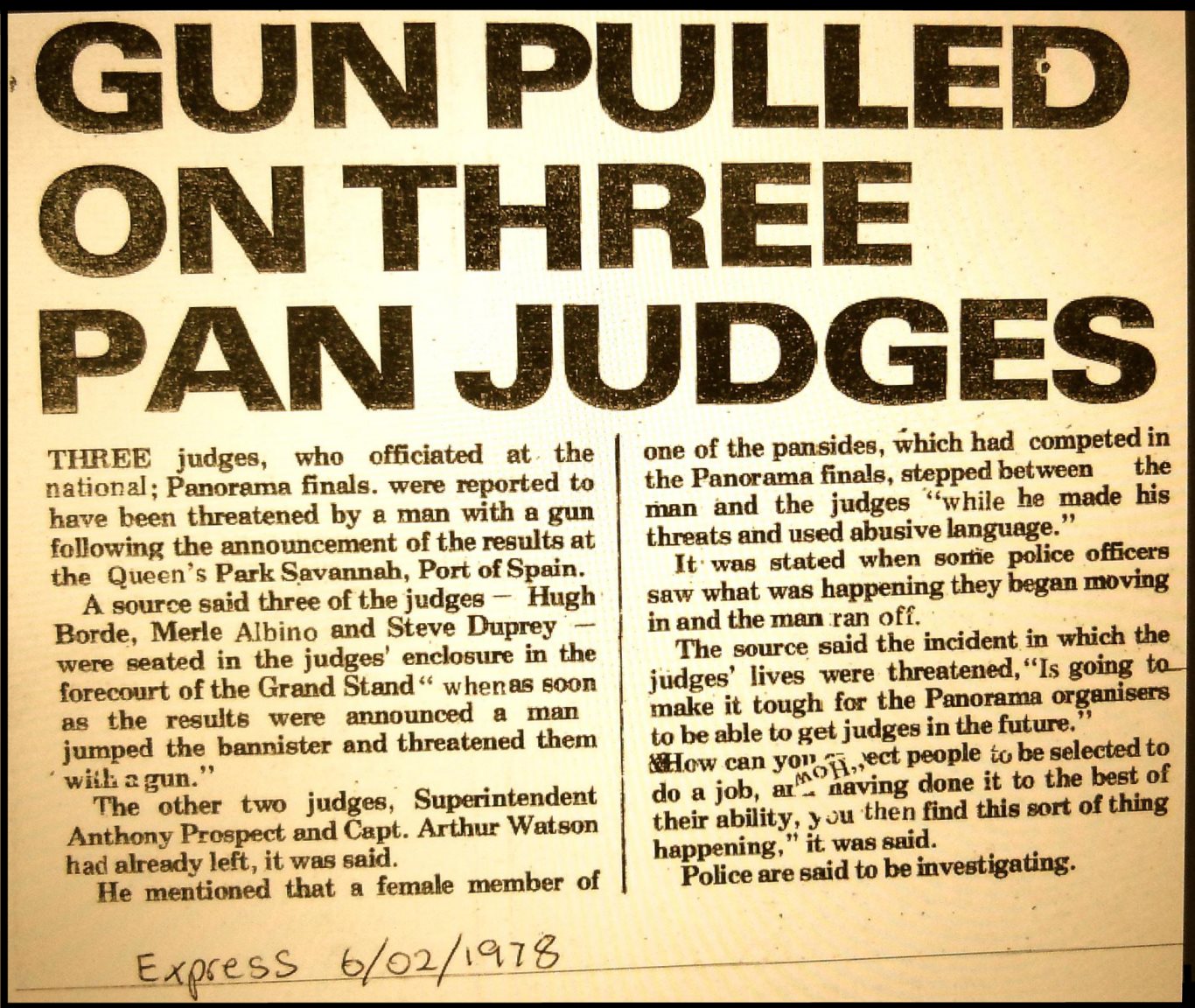 Gun Pulled_Express_19780206_UWI, West Indiana Collection, Alma Jordan Library, Trinidad, TT_ser-02_1366wx1152h